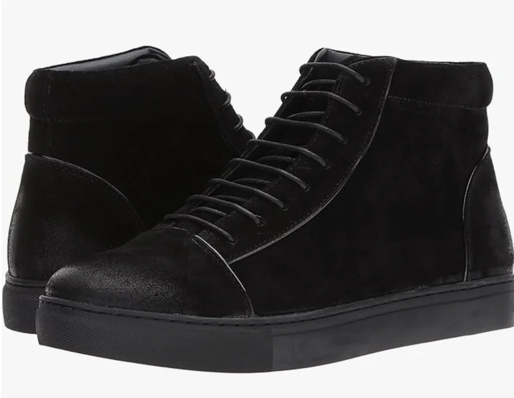 English Laundry Men Grundy Sneaker Boots 9.5 Black Suede NWT Chukka Combat Lace